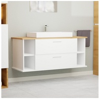 GARLIVO Waschbeckenunterschrank GLA-120 mit Schubladen, Badezimmer Waschtischunterschrank, Weiß Breite 120 cm, Soft-Close, Push-to-Open/ Tip-On, Hängend weiß