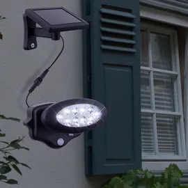 ETC Shop 4er Set LED Solar Wandleuchte, Bewegungsmelder anthrazit,