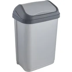 KEEEPER 10L Mülleimer mit silbernem Schwingdeckel, Swantje-Kollektion