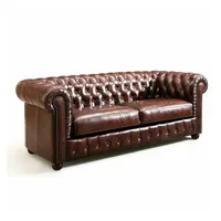 JVmoebel 2-Sitzer Chesterfield Sofa 2 Sitzer Polster Design Luxus 100% Leder Sofort, Made in Europa braun