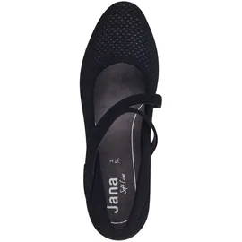 Jana Pumps mit Riemen Kleiner Absatz Vegan, Schwarz 38 EU