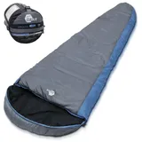 yourGEAR your GEAR Schlafsack Sirocco -18°C komfortabler Mumienschlafsack 230x80 cm 3-4 Jahreszeiten Blau Grau extra warm