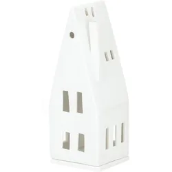 Räder Teelichthalter Lichthaus Spitzdach 20cm weiß 0010847
