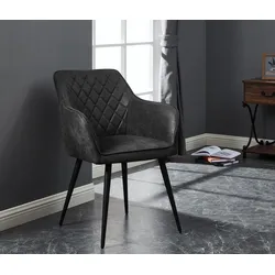 Eglo 2er-Set Stühle »Masantol« - 63x58x83cm - schwarz - Kunstleder / Polyester / Schaumstoff