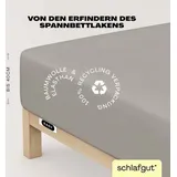schlafgut Easy Jersey Elasthan Boxspring 120 x 200 - 130 x 220 cm sand mid