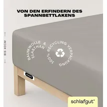 schlafgut Easy Jersey Elasthan Boxspring 120 x 200 - 130 x 220 cm sand mid