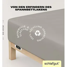 schlafgut Easy Jersey Elasthan Boxspring 120 x 200 - 130 x 220 cm sand mid