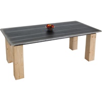 Mendler Esstisch HWC-L76, Tisch Esszimmertisch, Industrial Massiv-Holz MVG-zertifiziert 200x100cm, natur mit Metall-Optik