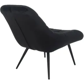 SalesFever Relaxsessel Toulon Samt 76 x 85,6 x 85,6 cm Schwarz mit Kissen