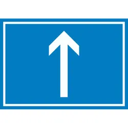 HB-Druck Richtungspfeil hoch Schild waagerecht weiss blau Pfeil A4 (210x297mm)