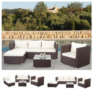 Polyrattan Loungegruppe Lounge Outdoor Sofa Couch Sitzgruppe Gartensofa braun