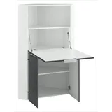 freiraum Eckschreibtisch >Desenzano< in Weiß Hg. / Schiefer - 70x140x57cm (BxHxT)