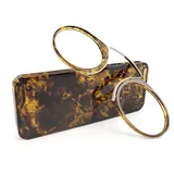 GHzzY Lesebrille + Universal-Schutzhülle - Clamp Nose Resting Pinching Lesebrille für Männer & Frauen - Mini Armless Lesebrille,1,+1.00