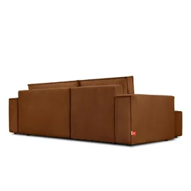 Konsimo Eckcouch Cordstoff 2-Sitzer Orange