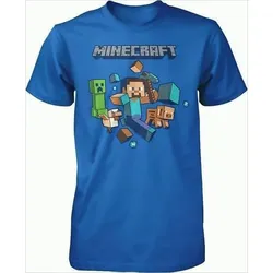 Minecraft Charakter Kinder T-Shirt 110/116 Blau