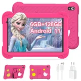 YUMBOT Kinder Tablet 8 Zoll,Kids Tablet Android 11 mit Kindersicherung 128GB+6GB Tablet für Kinder 1280x800HD 4000mAh Bluetooth WiFi Tablet Kinder ab 3 4 5 6 7 8 Jahre, mit Schutzhülle,Rose