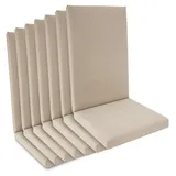Beautissu 7er Set Hochlehner Auflage wasserdicht 100x50x5,5cm Beige - Beige