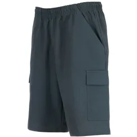 TRIGEMA Jerseyhose TRIGEMA "TRIGEMA Cargo-Bermuda aus 100% Baumwolle", Damen, Gr. L, US-Größen, grau (anthrazit), 100% Baumwolle, Hosen Jerseyhose
