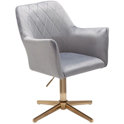 KADIMA DESIGN Sessel-Drehstuhl TANARO: Samtbezug, Eisenuntergestell, Armlehnen, 360° drehbar, Polyesterstoff.