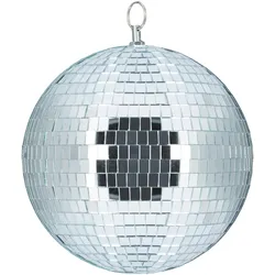 Relaxdays Relaxdays Discokugel, zum Aufhängen, für Decke, große Spiegelkugel, Party Deko, Mottoparty, Diskokugel Ø 20 cm, silber