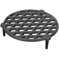 WELL GRILL Ø 22cm Rund Gusseisen Grillrost Stapelrost mit 3 Beinen für 4.5 QT Dutch Oven Untersetzer, Raketenofen, Topfständer Grillplatte Gussrost Gusstopf Grill Zubehör