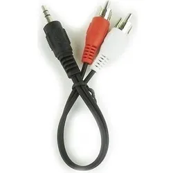 Cablexpert 0.2 m, 3.5 mm/2 x RCA, M/M – Audio-Kabel (3.5 mm/2 x RCA, M/M, 3,5 mm, 2 x RCA, m (0.20 m), Audio Kabel