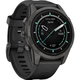 42 mm schwarz/carbongrau Titan mit Silikonarmband