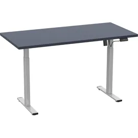 VCM my office Lona elektrisch höhenverstellbarer Schreibtisch anthrazit rechteckig, T-Fuß-Gestell silber 110,0 x 80,0 cm
