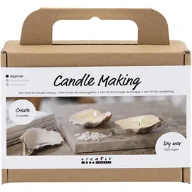 Creativ Company Mini Kreativ Set Kerzengießen Sojawachskerzen in Austernschalen Creme
