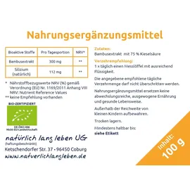 natürlich lang leben BIO Bambusextrakt Silizium Pulver 100 g