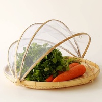 FACULX Runder Bambus-Zeltkorb mit Deckel, Gemüse/Obst, Brot, Aufbewahrungskorb
