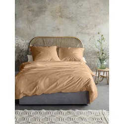 Bettwäsche IRISETTE "Paris 8000", rot (siena), B/L: 135cm x 200cm, , Mako-Satin, B/L: 80cm x 40cm, Mako-Satin, Obermaterial: 100% Baumwolle, Bettwäsche, hochwertige Uni Premium Bettwäsche mit Reißverschluss, 100% Baumwolle