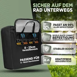 MIVELO Fahrradtasche Einkaufstasche schwarz