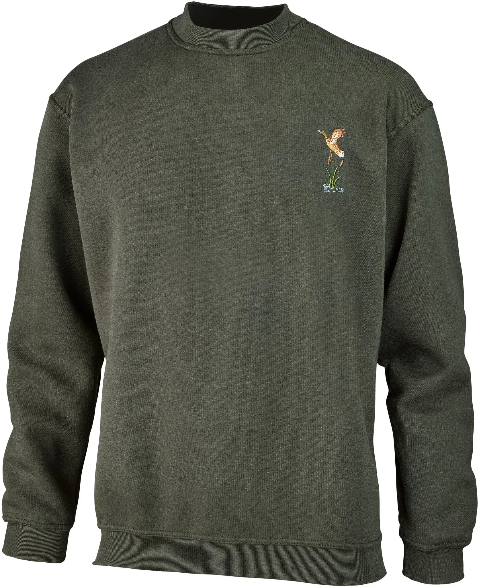 Hubertus Herren-Rundhals-Pullover, oliv, 6XL