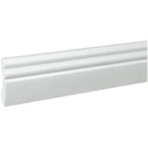 PROVISTON Sockelleiste Berliner Profil, 16 x 60 x 2000 mm, Hamburger Fußleiste Kunststoff weiß