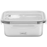 Lurch 240891 Lunchbox Safety/Aufbewahrungsbox aus hochwertigem Edelstahl mit BPA-freiem Kunststoffdeckel 800ml