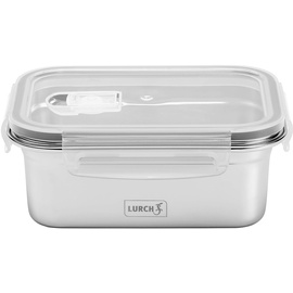 Lurch 240891 Lunchbox Safety/Aufbewahrungsbox aus hochwertigem Edelstahl mit BPA-freiem Kunststoffdeckel 800ml
