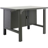 PROREGAL® Werkbank Werkbank Buffalo Metal mit Schrank, 83x120/150/180x73cm bis 600kg grau 150 cm x 83 cm x 73 cm