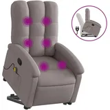 vidaXL Massagesessel mit Aufstehhilfe Taupe Stoff 93 x 101 x 93 cm Schwarz