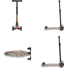 Byox Kinderroller Scooter Rapture aus Alu, Wassertransferdruck, PU Leuchträder