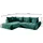 GRAINGOLD Ecksofa Genoa - Moderne Ecksofa, Wohnzimmer Sofa - Modern Design, Samtstoff - Grün