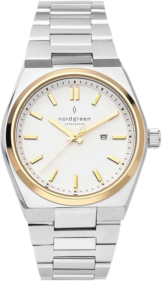 NORDGREEN - SUCCESSION - silber - weiß Zifferblatt - gold / 41 MM