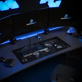 Titanwolf Gaming Mauspad XXL Weltkarte Schwarz