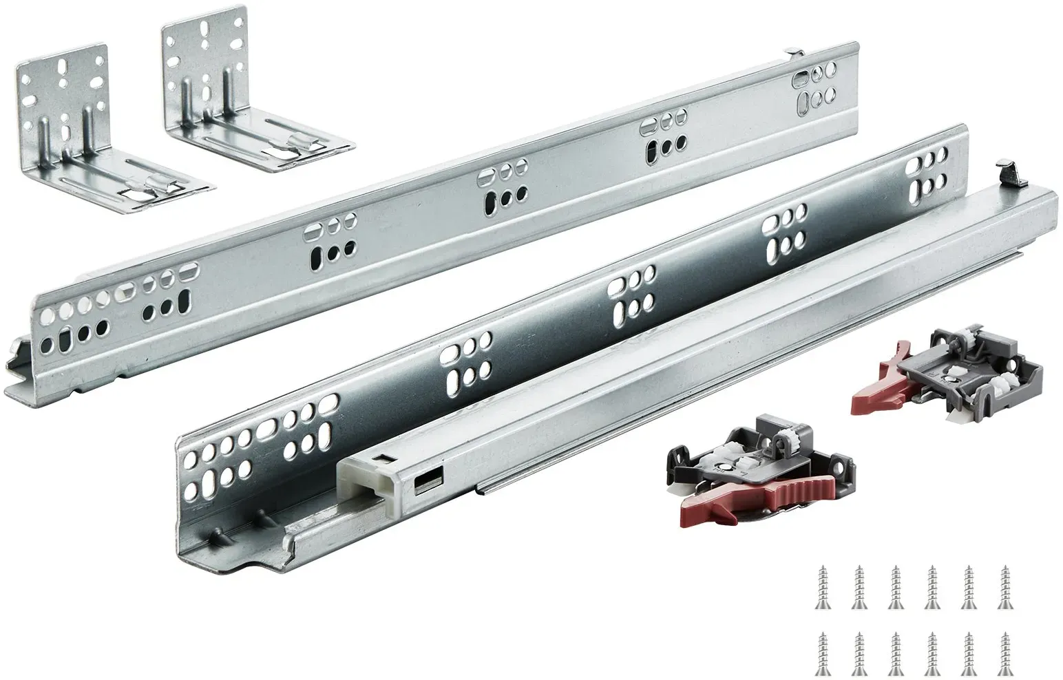 VEVOR 6x Schubladenschienen 467 x 61 x 54 mm Auszugsschienen 45,4 kg(Statisch)/36,3 kg(Dynamisch) Soft-Close Schienen für Schubladen Vollauszug Kohlenstoffstahl Schubladen Schienensystem