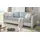furn.design Sofa creme und blau Landhaus Couch 2,5-Sitzer Loungesofa 200 cm mit Kissen Hooge