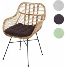 Mendler Esszimmerstuhl HWC-P17 Rattan braun