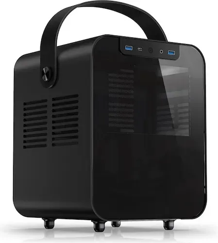 Jonsplus BO 100 Schwarz-Gehäuse (Mini-ITX, Mini-DTX), PC Gehäuse, Schwarz