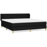 vidaXL Boxspringbett mit Matratze Schwarz 180x200 cm Stoff