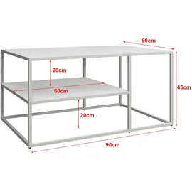 [en.casa] Couchtisch Solund 90x60x45 cm Weiß