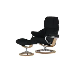 Stressless Relaxsessel mit Hocker  Reno S , schwarz , Maße (cm): B: 79 H: 109 T: 75